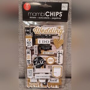 Mambi Chips 4 Pgs WEDDING Scrapbook Sticker Me And My Big Ideas